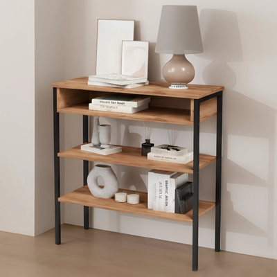 Стеллаж Mio Tesoro Mila Loft (дуб золотой крафт/черный)