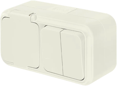Блок выключатель+розетка Bylectrica Блок 2В-РЦ-655 (бежевый)