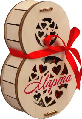 Коробка подарочная Woody 8 марта. Тип 1С / 08576