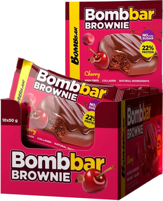 Набор протеинового печенья Bombbar Вишневый брауни (10x50г)