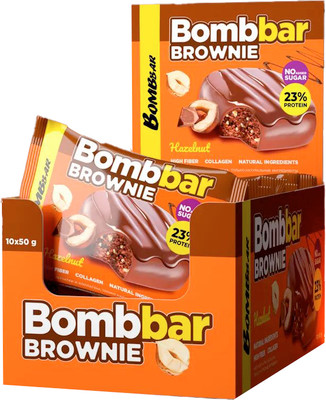 Набор протеинового печенья Bombbar Брауни с фундуком (10x50г)