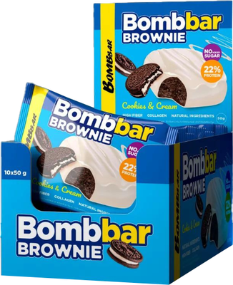 Набор протеинового печенья Bombbar Брауни печенье-крем (10x50г)