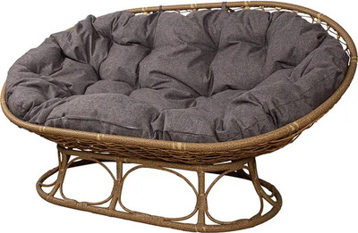 Диван садовый M-Group Мамасан Home / 12880509 (бежевый ротанг/пепел подушка)