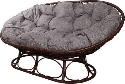 Диван садовый M-Group Мамасан Home / 12880209 (коричневый ротанг/пепел подушка)