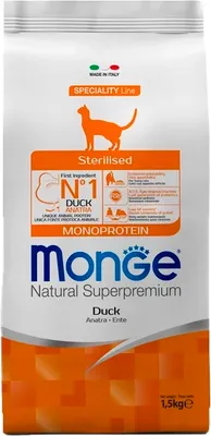 Сухой корм для кошек Monge Speciality Line Monoprotein с уткой (1.5кг)