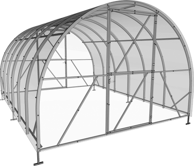 Теплица ИМпласт Атлант 3х6 дуги 40х20 шаг 67 / 15328 (с сотовым поликарбонатом 4мм)