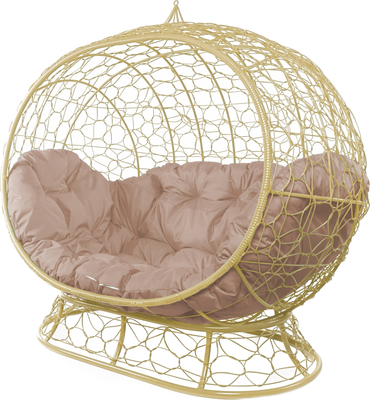 Диван садовый M-Group Улей на ножках / 11220501 (бежевый ротанг/бежевая подушка)