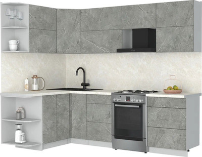 Кухонный гарнитур Интерлиния Мила Матте 1.5x2.6 Б (керамика/керамика/опал светлый)