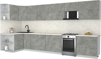 Кухонный гарнитур Интерлиния Мила Матте 1.5x4.0 Б (керамика/керамика/опал светлый)