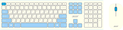 Комплект клавиатура и мышь Acer OCC205 / ZL.ACCEE.00C (белый/голубой)