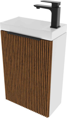 Тумба с умывальником ЗОВ Монови Слим 40 / S40LW0MRM-OL9268 (белый/тростник)