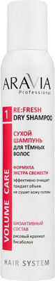 Сухой шампунь для волос Aravia Re:Fresh Dry Shampoo для темных волос (200мл)