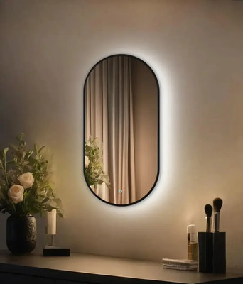 Зеркало Emze 45x77 / LED.UV.45.77.CHE (черный с УФ-окантовкой и подсветкой)