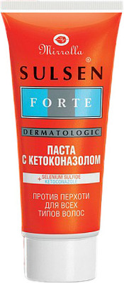 Паста против перхоти для волос Mirrolla Сульсен Форте с кетоконазолом 2024 (75мл)