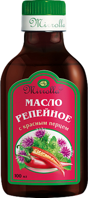 Масло для волос Mirrolla Репейное масло с Красным Перцем 2024 (100мл)