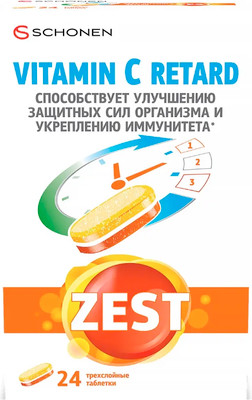 Витамин ZEST Витамин С Ретард трехслойные (24таблетки)