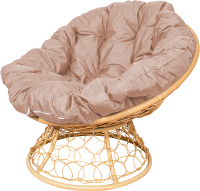 Кресло садовое M-Group Папасан / 12840501 (бежевый ротанг/бежевая подушка)