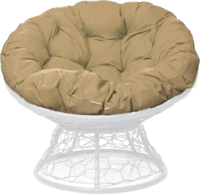 Кресло садовое M-Group Папасан / 12020112 (белый ротанг/лен подушка)