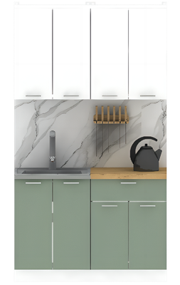 Кухонный гарнитур Eligard Lion 1.2 без столешницы (белый/самшит)