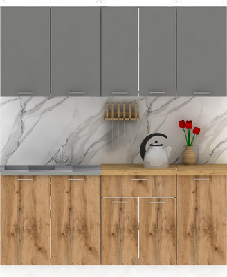 Кухонный гарнитур Eligard Lion 1.8 без столешницы (дымчатый алмаз/дуб натуральный)