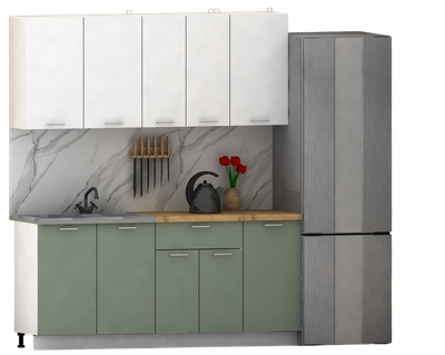 Кухонный гарнитур Eligard Lion 1.8 без столешницы (белый/самшит)