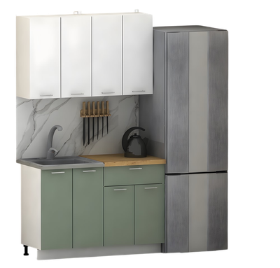 Кухонный гарнитур Eligard Lion 1.2 (белый/самшит/дуб бунратти)