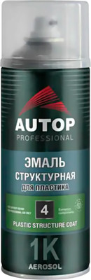 Эмаль автомобильная AUTOP №4 Структурная для пластика ATP-A07584 (520мл, черный)