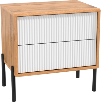 Прикроватная тумба Олмеко Кензо 72.09 (дуб вотан/белый глянец снег)