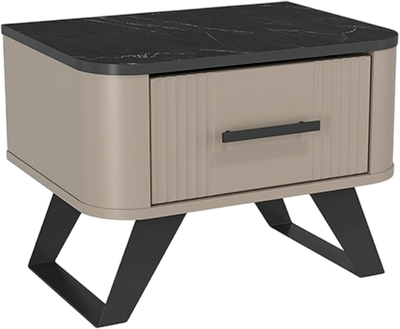 Прикроватная тумба Олмеко Фиделия 76.07 (серый камень/мрамор черный)