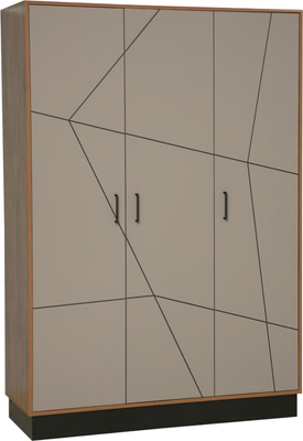 Шкаф Олмеко Гамма 54.12 3-х дверный (таксония/черный/ПВХ грей)