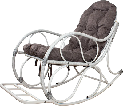 Кресло-качалка M-Group Элит разборное / 12810109 (белый/пепел подушка)