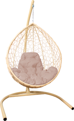 Кресло подвесное M-Group Капля / 11020501 (бежевый ротанг/бежевая подушка)