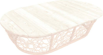 Стол садовый M-Group Мамасан овальный / 19060500 (бежевый с ротангом)