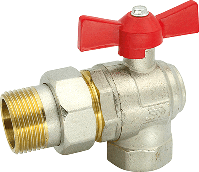 Шаровой кран Slovarm Муфтовый угловой с американкой ДУ 20 КЕ-280 R (бабочка)