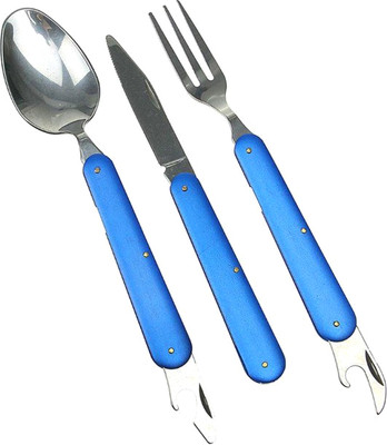 Набор столовых приборов походных Traveller K8003 (голубой)