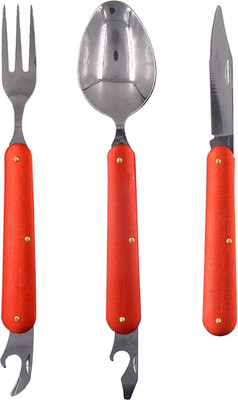 Набор столовых приборов походных Traveller K8003 (красный)