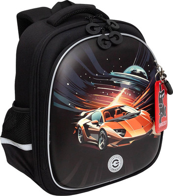 Школьный рюкзак Grizzly RAz-587-8 (черный/оранжевый)