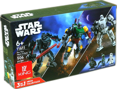 Конструктор King Дарт Вейдер, Боба Фетт, Штурмовик в боевых костюмах 3 в 1 (11611)