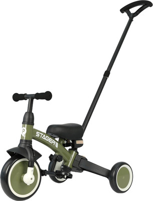 Трехколесный велосипед с ручкой QPlay T80 Stager (темно-зеленый)