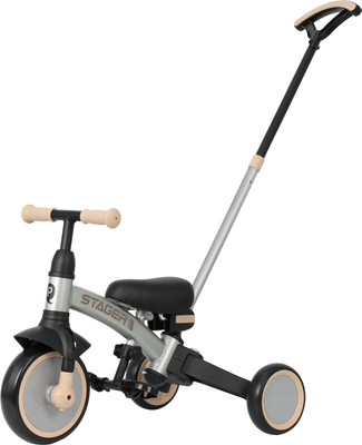 Трехколесный велосипед с ручкой QPlay T80 Stager (серебристый)