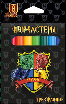 Фломастеры Centrum Школа Магии треугольные / 75596 (8цв)