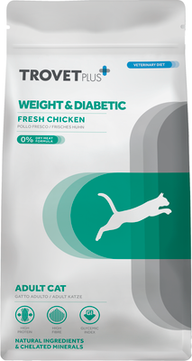 Сухой ветеринарный корм для кошек Trovet Plus Adult Cat Weight & Diabetes Fresh Chicken (1.2кг)