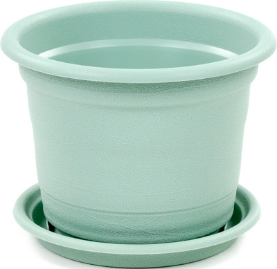 Кашпо Полесье Ксения №5 с поддонником / 07428 (2л, бледно-оливковый)