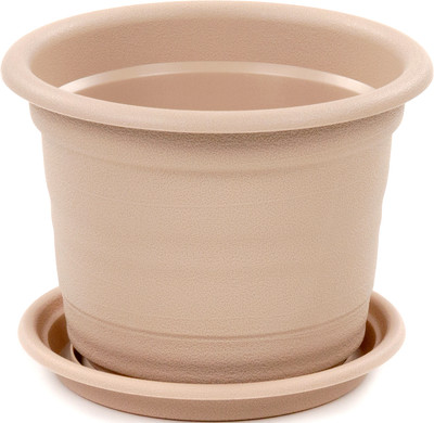 Кашпо Полесье Ксения №5 с поддонником / 07411 (2л, молочно-кофейный)