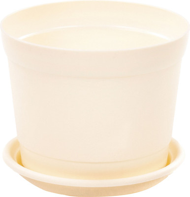 Вазон Полесье Жасмин с поддонником / 07244 (2л, кремовый)
