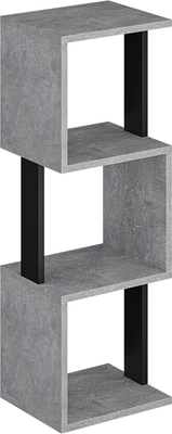Стеллаж Макс Стайл СН-3 (бетон темный/черный)
