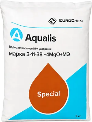 Удобрение Aqualis NPK Водорастворимое 3:11:38+4МgO+MЭ (5кг)