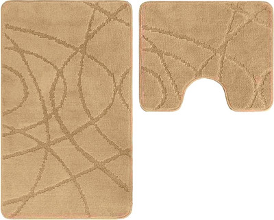 Набор ковриков для ванной и туалета Gokyildiz Standart 50x80+50x40 / CROSS-4500-MILK-COFFEE