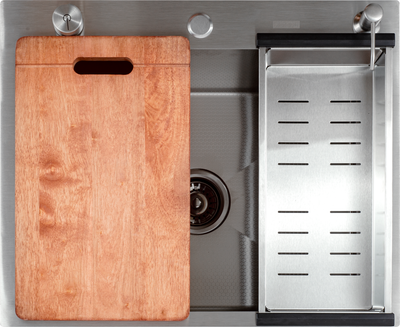 Мойка кухонная Futur FK 5550 Eco Embossing Pop-up Board plus (сатин)