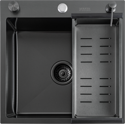 Мойка кухонная Futur FK 5050 Eco Embossing Pop-up Standart (черный нано)
